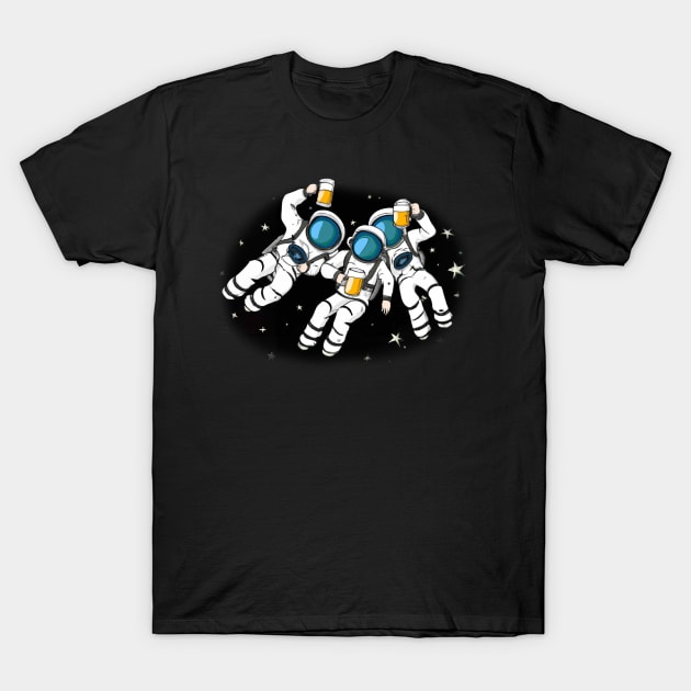 Astronaut Drink Beer In Space T-Shirt by maxdax